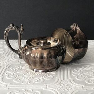 Antique Pairpoint Quadruple Silver Plate Handheld Oil Lamp with Cup